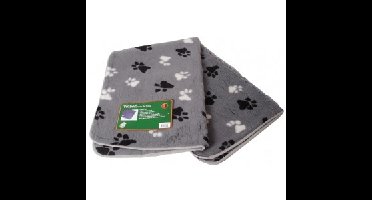 Vetbed grijs met pootprint voor honden XL