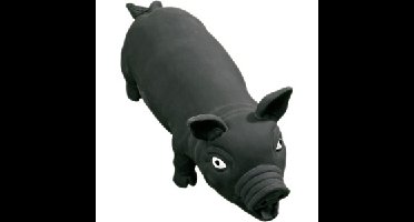 Zwart latex varken hondenspeelgoed Per stuk