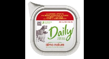 Almo Nature Daily met rund en aardappelen natvoer hond 64 x 100 g