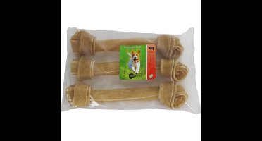 Brekz Rawhide - runderhuidbot geknoopt kauwsnack hond 25 cm 3 stuks