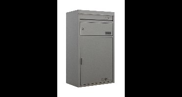 SafePost 45 wandrievenbus met pakketvak staal - zilvergrijs