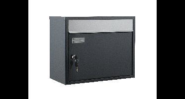 SafePost 910 wandbrievenbus staal - antracietgrijs/zilver