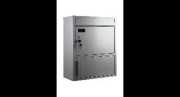 SafePost Tiamat 921 wandbrievenbus met klein pakketvak staal - zilvergrijs