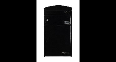 SafePost 48 wandrievenbus met pakketvak staal - zwart