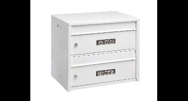 Burg-Wächter Dual Front dubbele brievenbus staal - wit