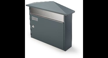 SafePost 969 wandbrievenbus staal - antracietgrijs/RVS klep