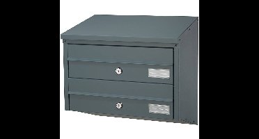 SafePost BDL912 systeem met 2 brievenbussen staal - antracietgrijs