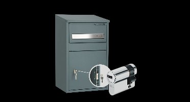 SafePost PK9005PZ pakketbrievenbus met profielcilinderslot staal - antracietgrijs