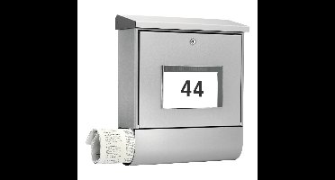 Burg-Wächter Malaga 4400Ni brievenbus met huisnummer LED Solar - RVS