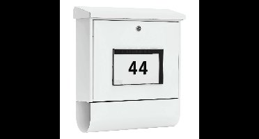 Burg-Wächter Malaga 4400 W brievenbus met huisnummer LED Solar staal - wit