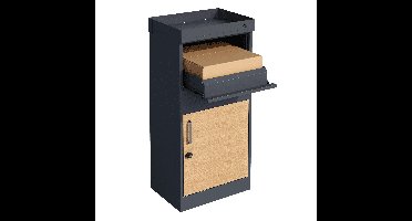 Basic 4gardenz staande pakketbrievenbus vrijstaand - antraciet/houtlook