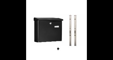 Burg-Wächter Amsterdam brievenbus met RVS palen - zwart