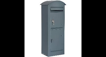 SafePost 80PZ brievenbus met pakketvak staal en profielcilinderslot - antracietgrijs
