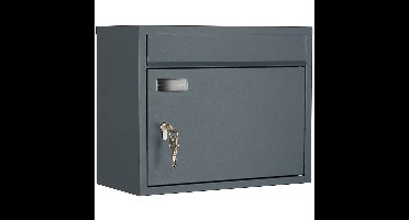 SafePost 910PZ wandbrievenbus met profielcilinderslot staal - antracietgrijs