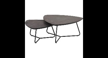 Salontafel Ties set van 2 Marmerlook Brons