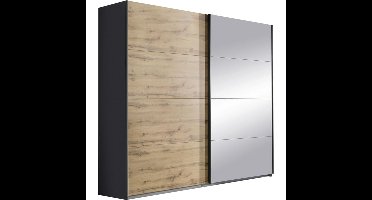 Kledingkast Quadro B181xH210cm Eiken-grijs incl. 2 legplanken en 2 roedes