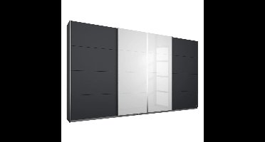 Kledingkast Synco B271xH230cm Grijs metallic incl. 8 legplanken en 4 roedes