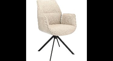 Eetkamerstoel Odin met arm in stof Lodge Beige