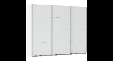 Kledingkast Kick 271 x 210 cm Alpinewit met aluminiumkleur greeplijst