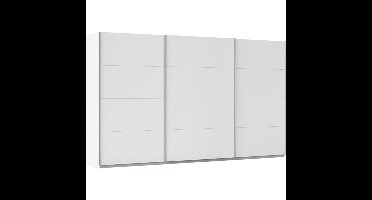 Kledingkast Kick 360 x 210 cm Alpinewit met aluminiumkleur greeplijst