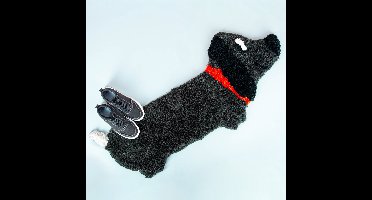 Hoogpolig Zwart Teckel Vloerkleed