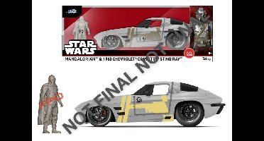 Star Wars Diecast Model 1:24 Mandalorian Chevrolet Corvette Sting Ray 1963