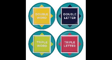 Scrabble Coaster 4-Pack Printed Metal