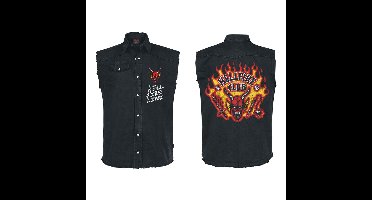 Stranger Things Work Shirt Hellfire Distressed Size L