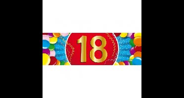 18 jaar leeftijd sticker - 19 x 6 cm - verjaardag - jubileum - versiering