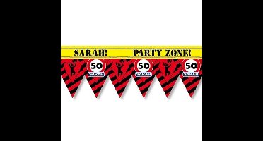 50 Sarah party tape/markeerlint waarschuwing 12 m versiering