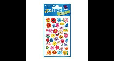 Avery hobby en knutsel stickers - Bloemen deco - kinder/hobby stickers - 3x vellen