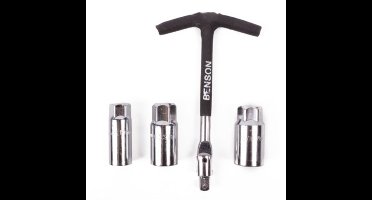 Benson Bougiesleutel / bougiedop set 4 -delig - 16mm / 18mm / 21mm - incl. T-Sleutel