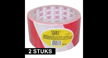Benson Markeerlint - 2x - rood / wit - 50 meter - afzetlint