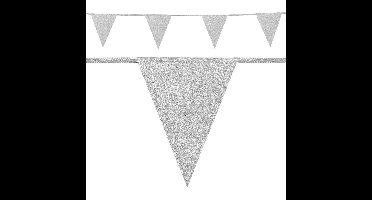 Boland glitter vlaggenlijn - zilver - 6 meter - karton - versiering - glitter and glamour thema