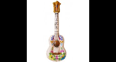Carnaval verkleed Bloemen gitaar - opblaasbaar - Hawaii - hippie - flower power