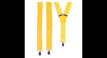 Carnaval verkleed bretels - geel - polyester - volwassenen/heren/dames