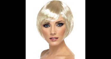 Carnaval verkleed damespruik - kort haar - blond - Supermodel Bobline - kort pittig