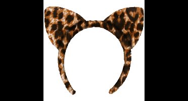 Carnaval verkleed diadeem met grote panter oren - voor dames - foute/panter party