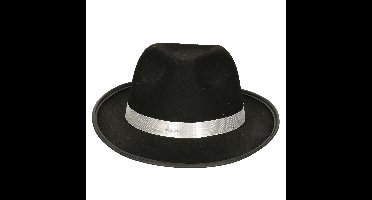 Carnaval verkleed hoed voor een Maffia/gangster - zwart - polyester - heren/dames