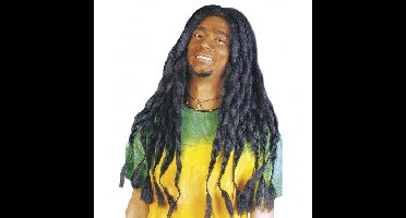 Carnaval verkleed pruik met zwarte rasta Bob dreadlocks - heren pruiken