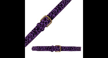 Carnaval verkleed riem - luipaard-/panterprint - paars - Dames - gouden gesp