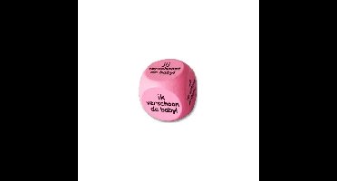 Dobbelsteen wie verschoont de baby - roze - meisje - kraamcadeau - fun cadeau