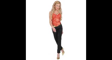 Feestkleding rood korset met gouden studs