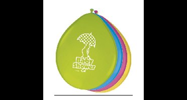 Folat Babyshower ballonnen - thema baby geboren - 8x stuks - 27 cm - versiering