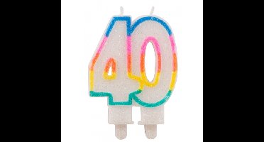 Folat Taartkaarsjes 40 jaar - multicolor - verjaardag/jubileum - glitter