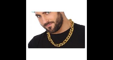 Gouden schakelketting - hiphop - rapper - Pimp carnaval verkleed accessoires