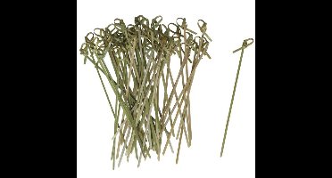 Hapjes/sate prikkers/spiesjes - bamboe hout - 48x stuks - 15 cm - hittebestendig