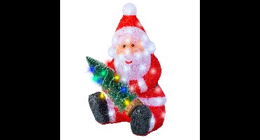 Kerstverlichting figuur - kerstman - 31 x 33 x 49,5 cm - acryl - LED kerstfiguren