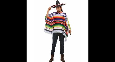 Mexicaanse poncho - verkleedkleding - voor volwassenen - feestartikelen - kostuum