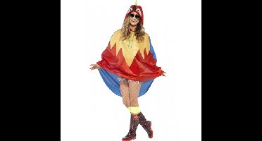 Party regenponcho papegaai - multi kleuren - one size - festival musthaves
